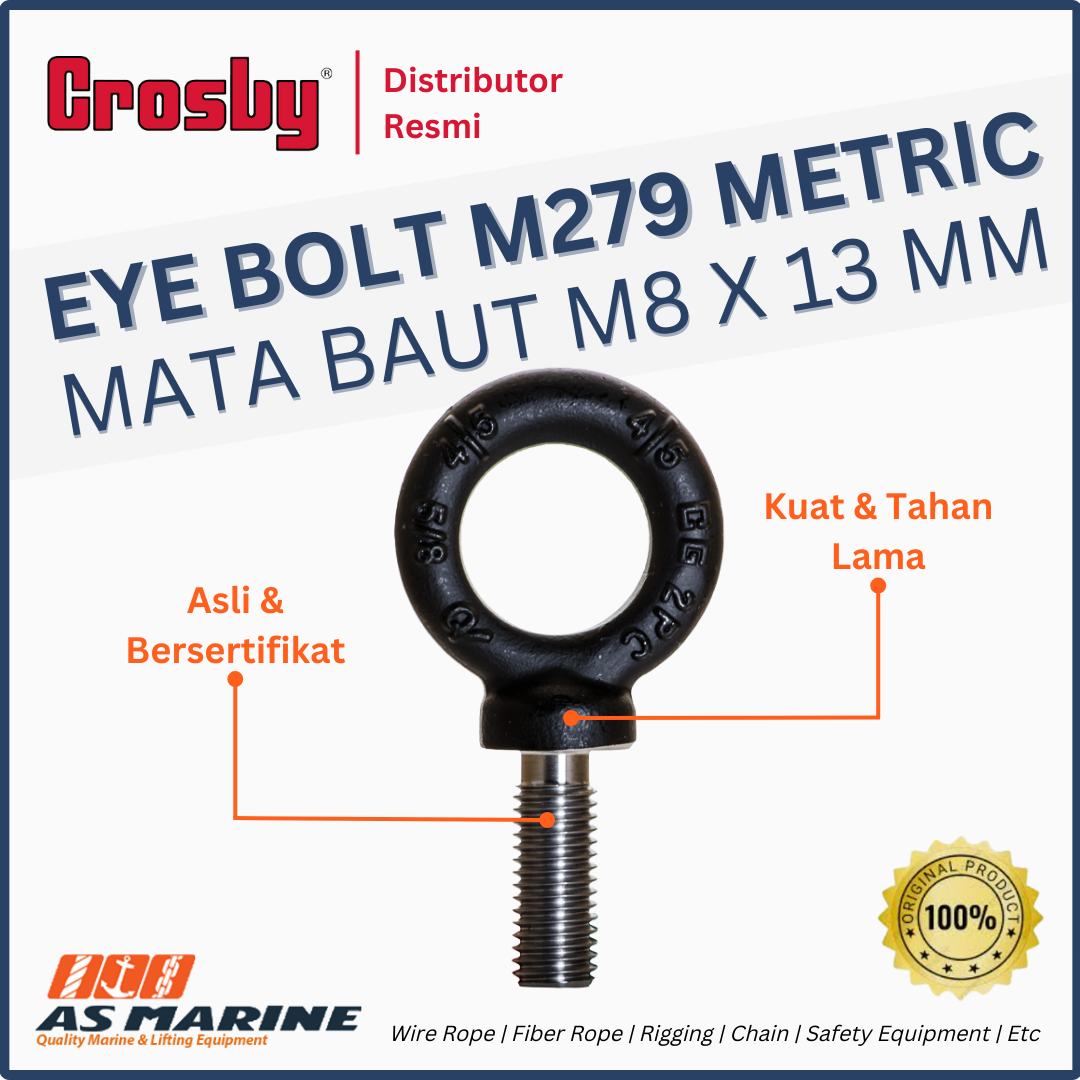crosby usa eye bolt atau mata baut m279 metric m8 x 13mm